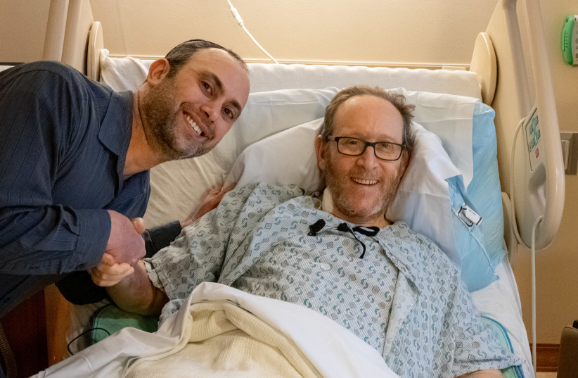 Live liver donor Eric Steger meets with recipient Rabbi Jeffrey Kurtz-Lendner. (photo credit: UPMC)