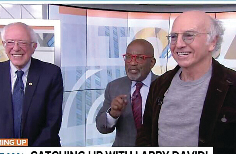 BERNIE SANDERS and Larry David appear together on NBC’s ‘Today’ show, earlier this month. (photo credit: screenshot)
