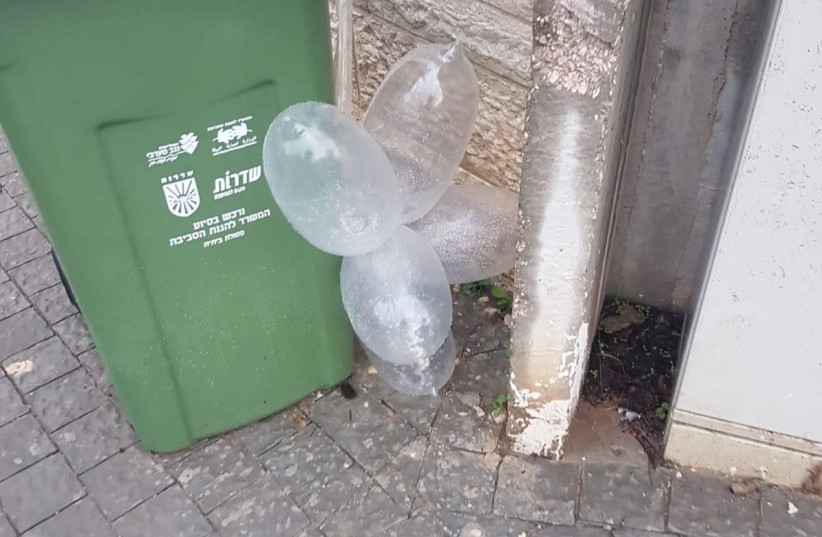 Gaza terrorist balloons found in Israel. (photo credit: ISRAEL POLICE)