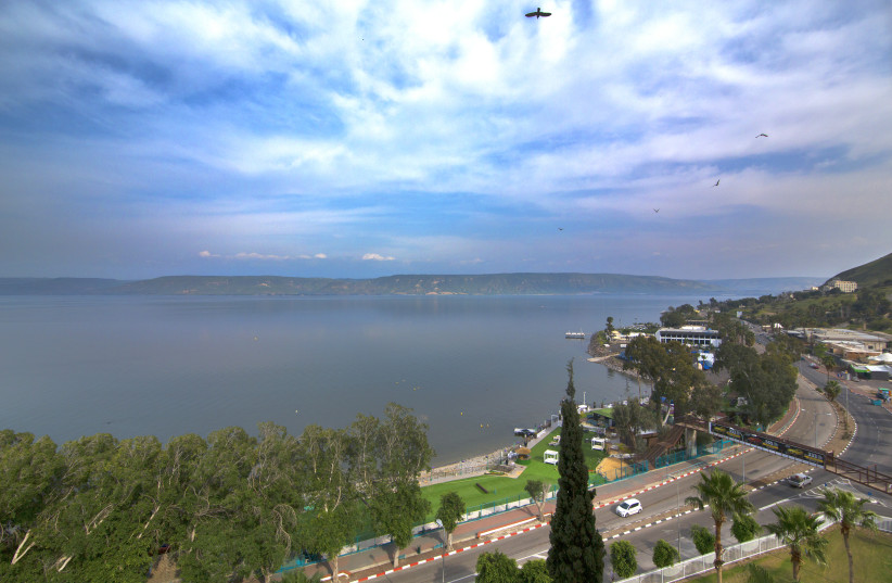 LAKE KINNERET as seen from Tiberias (credit: Wikimedia Commons)