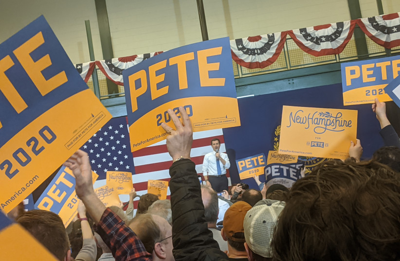 Presidential candidate Pete Buttigieg, the former mayor of South Bend, Indiana, is the first openly gay Democrat to run for the White House. (photo credit: DARREN GARNICK)