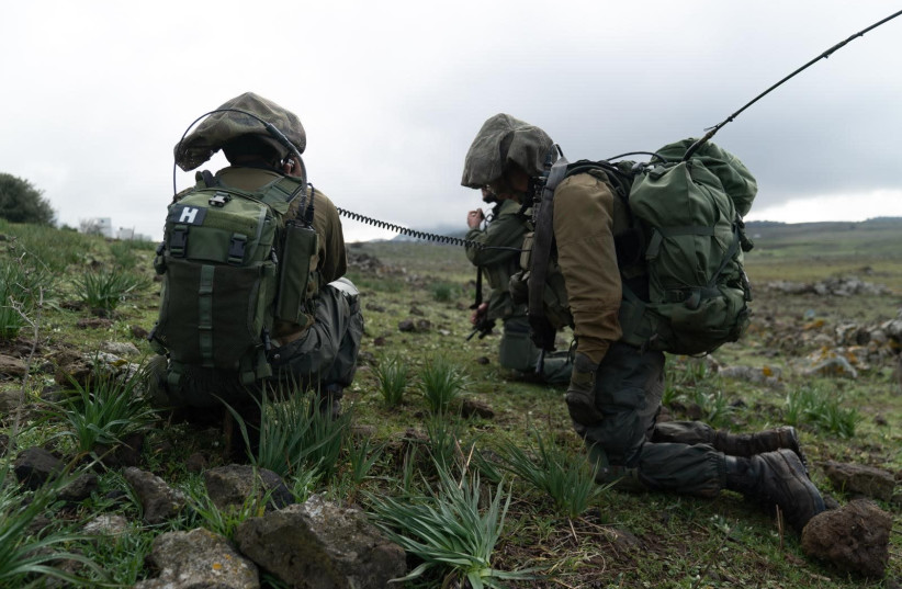 Golani Troops during a large scale drill in northern Israel simulating war with Hezbollah. (credit: IDF SPOKESPERSON'S UNIT)