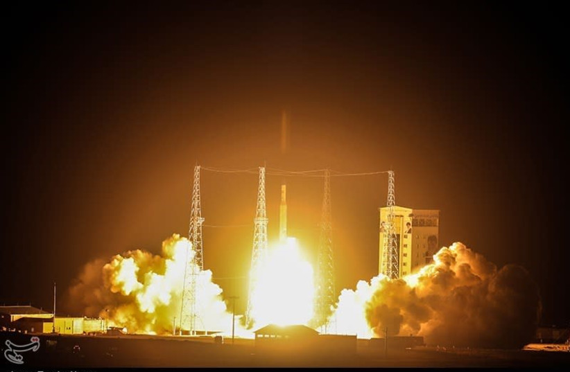 Iran Zafar satellite launch, Feb. 9, 2020 (photo credit: TASNIM NEWS AGENCY)