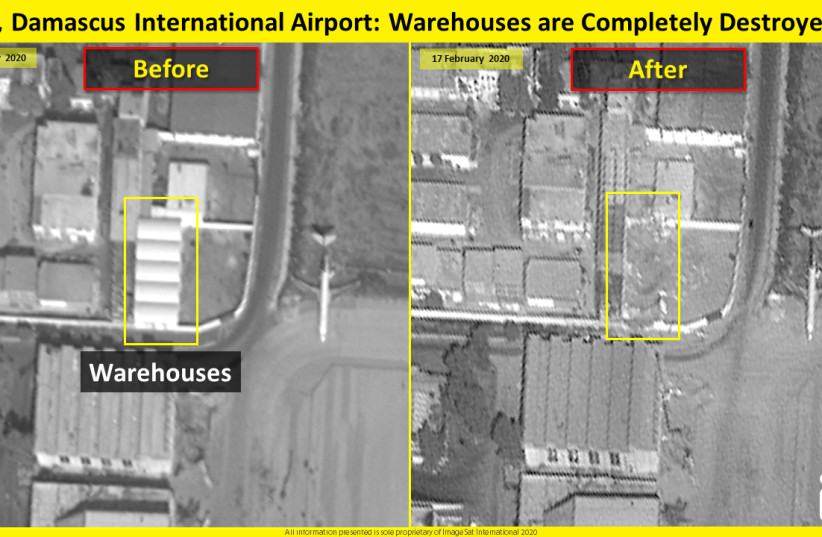 Heavy damages in headquarters and warehouses at Damascus International Airport in Syria. (photo credit: IMAGESAT INTERNATIONAL (ISI))