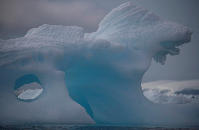 An iceberg floats near Fournier Bay, Antarctica (photo credit: REUTERS)