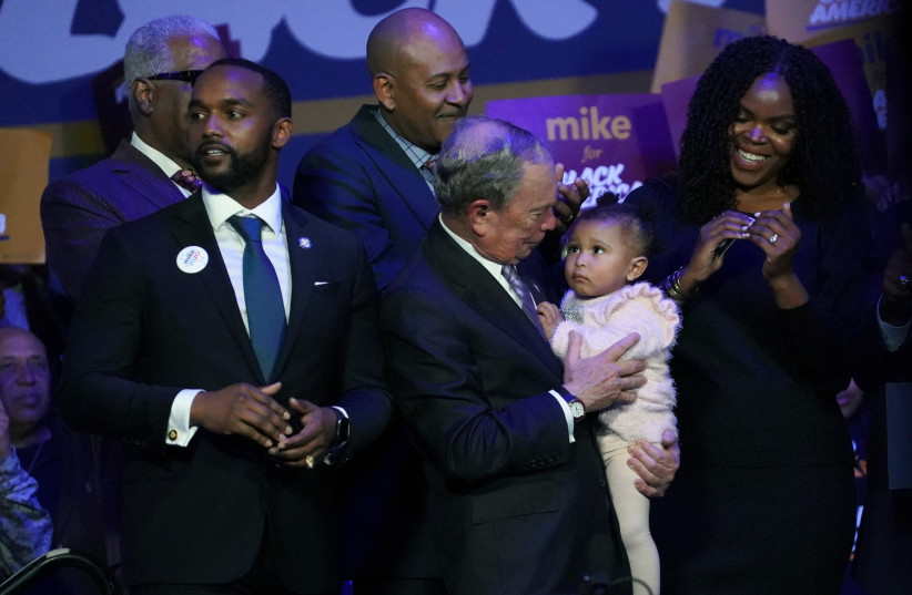 Democratic presidential candidate Michael Bloomberg attends a campaign event at Buffalo Soldiers national museum in Houston (photo credit: GO NAKAMURA/REUTERS)