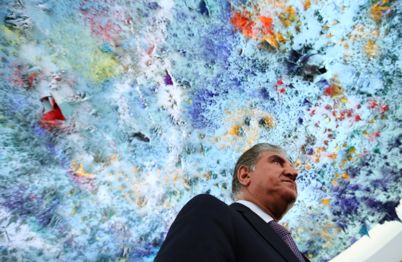 Pakistan foreign minister Shah Mehmood Qureshi addresses the United Nations Human Rights Council in Geneva (photo credit: REUTERS)
