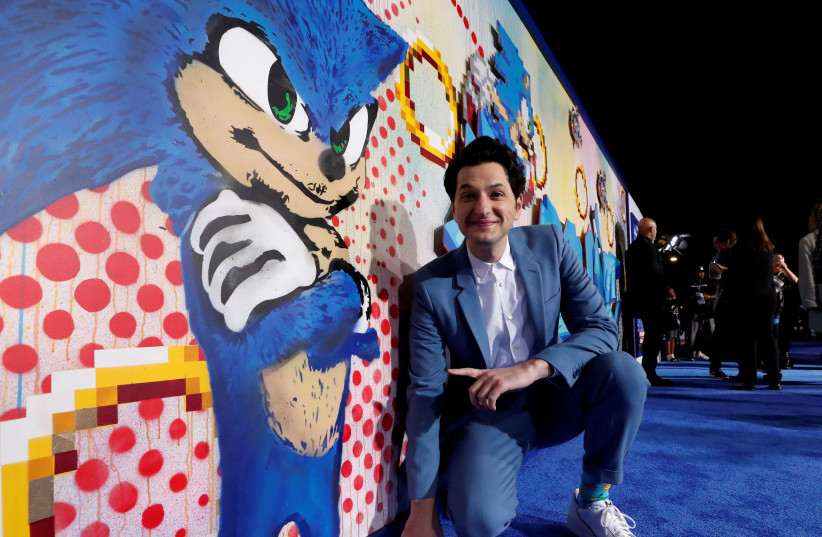 Cast member Ben Schwartz poses at the premiere of "Sonic the Hedgehog" in Los Angeles, California, U.S., February 12, 2020 (photo credit: MARIO ANZUONI/REUTERS)