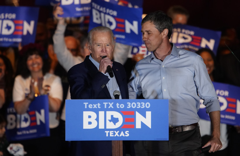 Beto O'Rourke endorses Joe Biden (photo credit: REUTERS)