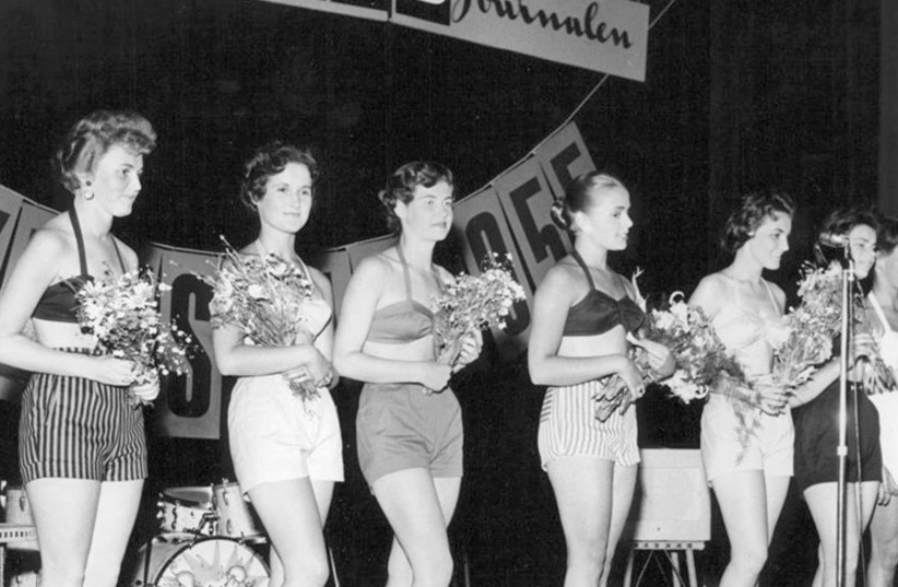 ESTHER ENTERS what was essentially a massive beauty contest and wins: A beauty pageant in Helsingborg, Sweden, 1955 (photo credit: Wikimedia Commons)