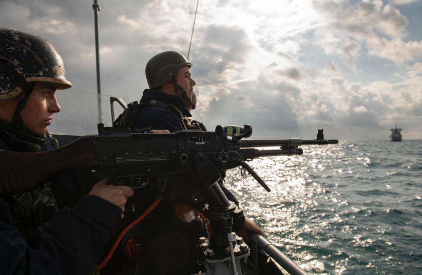 Israel's Navy on guard against Gazan terror groups, rain or shine (photo credit: IDF SPOKESPERSON'S UNIT)