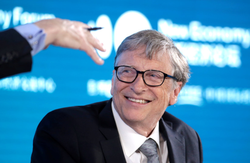 Bill Gates, Co-Chair of Bill & Melinda Gates Foundation, attends a conversation at the 2019 New Economy Forum in Beijing (photo credit: REUTERS)