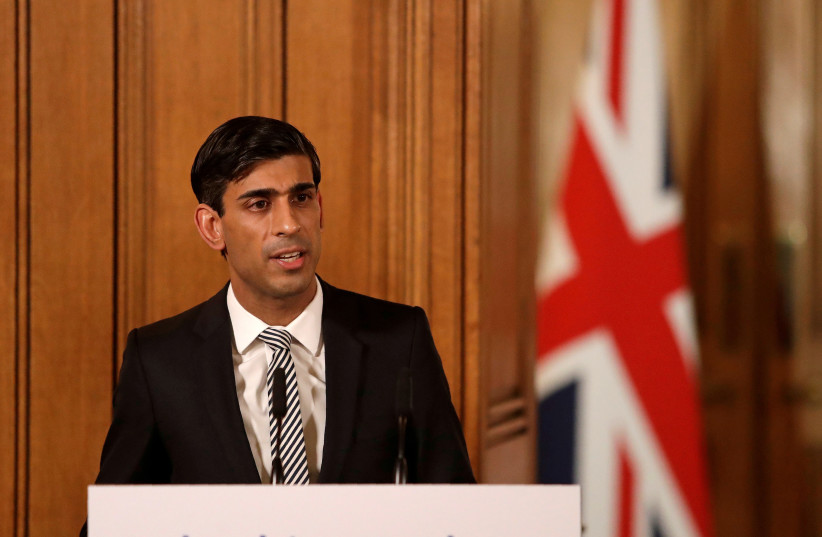 Chancellor of the Exchequer Rishi Sunak speaks during a news conference on the ongoing situation with the coronavirus disease (COVID-19) in London, Britain March 17, 2020. (credit: MATT DUNHAM/POOL VIA REUTERS)