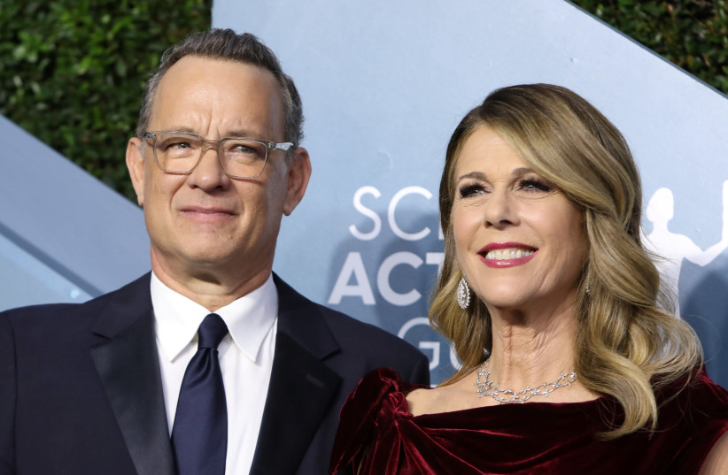 Tom Hanks and Rita Wilson (photo credit: REUTERS)