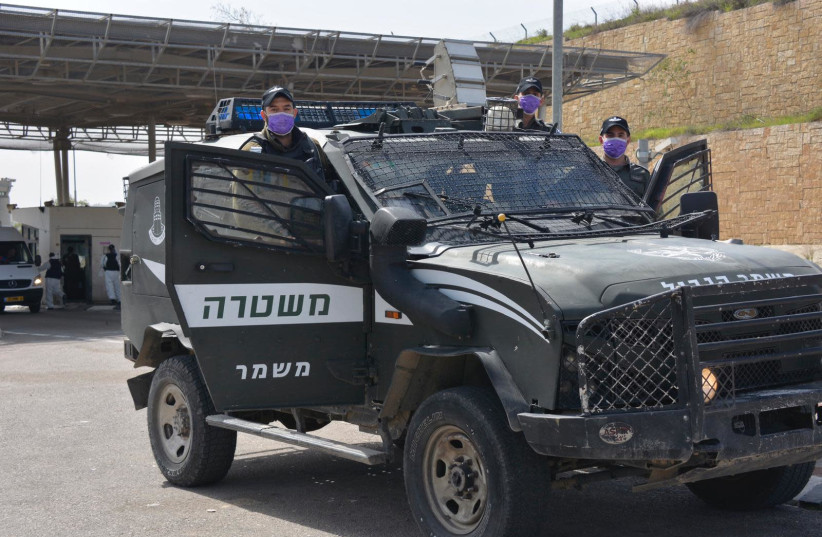 National struggle to curb the spread of the Corona virus in Israel: Surveillance  and police enforcement efforts have expanded from land, air and sea. Thousands of police from various police units across the country are taking part in the combined round-the-clock effort. (photo credit: POLICE SPOKESPERSON'S UNIT)