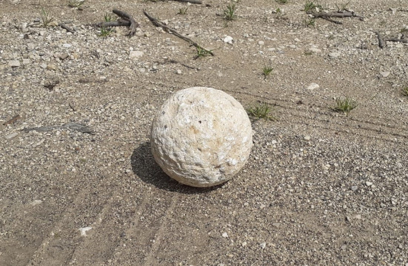 Ballista stone (photo credit: MOSHE MANIES)