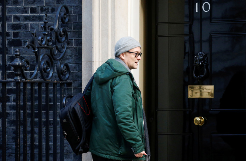 Dominic Cummings, special adviser to British Prime Minister Boris Johnson arrives for a cabinet meeting to address the government's response to the global COVID-19 coronavirus outbreak, at Downing Street in London, Britain March 12, 2020. (photo credit: HENRY NICHOLLS/REUTERS)