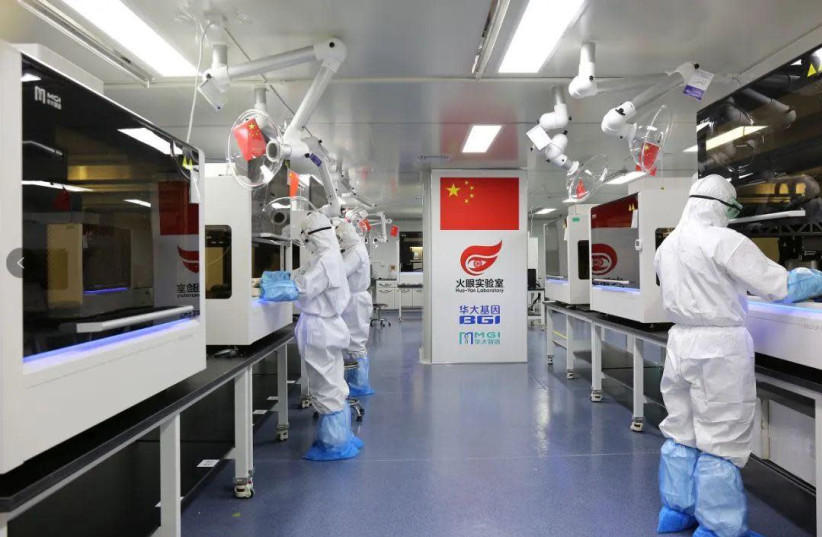 A coronavirus testing facility in Wuhan, China. (photo credit: BGI)