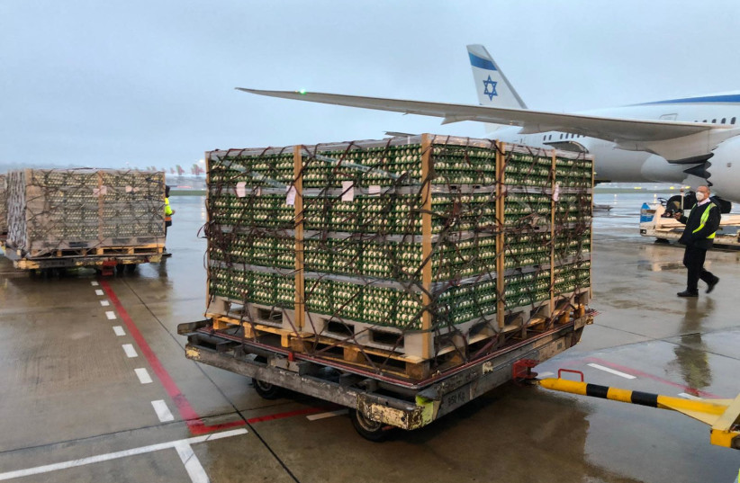 Eggs destined for Israel at Lisbon Airport, Portugal (photo credit: EL AL)