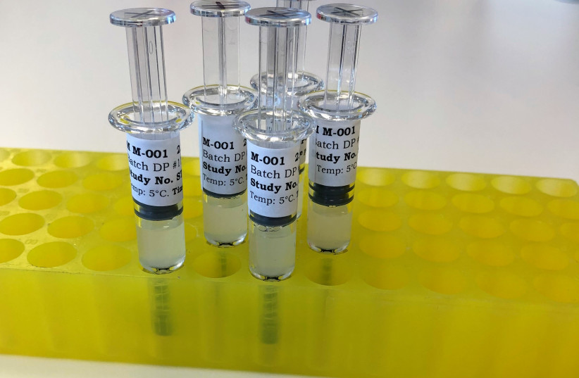 Pre-filled M-001 universal flu vaccine syringes  (photo credit: BIONDVAX)