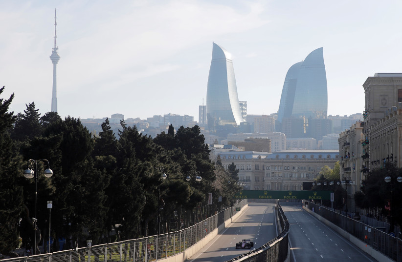 The iconic skyline of Baku in Azerbaijan. (photo credit: REUTERS)
