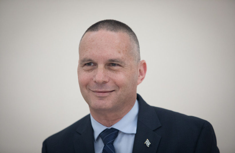 New Knesset member Izhar Shay poses for a picture at the Knesset, on April 29, 2019 (photo credit: NOAM REVKIN FENTON / FLASH 90)