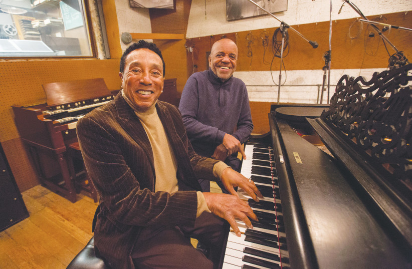 SMOKEY ROBINSON (left) and Berry Gordy in the documentary  ‘Hitsville: The Making of the Motown Sound.’ (photo credit: BBPHOTO.COM/COURTESY YES)