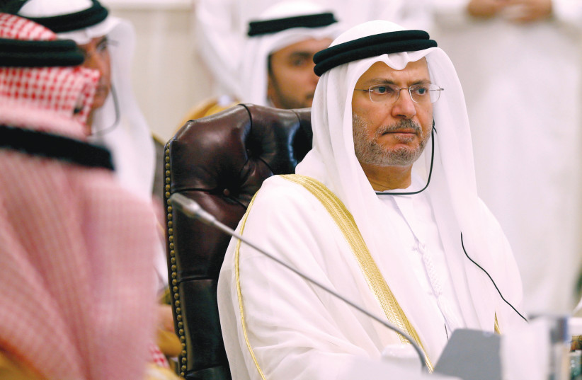UAE FOREIGN MINISTER Anwar Gargash. (credit: REUTERS/FAISAL AL NASSER)