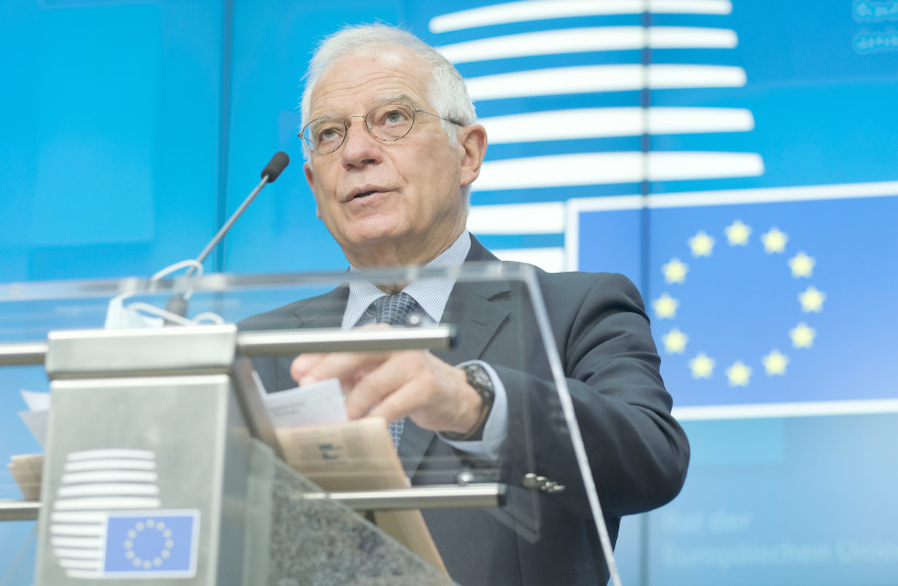 EUROPEAN HIGH Representative of the Union for Foreign Affairs Josep Borrell attends a news conference earlier this month in Brussels, Belgium. (photo credit: REUTERS/OLIVIER HOSLET)