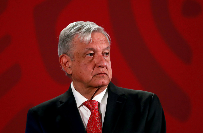 Mexico's President Andres Manuel Lopez Obrador holds a news conference at the National Palace in Mexico City, Mexico, March 17, 2020. (credit: HENRY ROMERO / REUTERS)