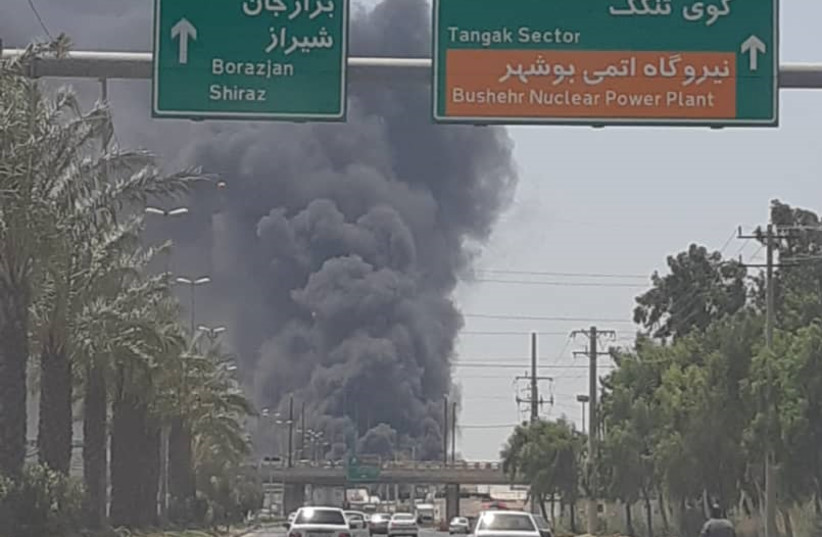 Incendie au chantier naval de Bushehr, Iran, 15 juillet 2020 (crédit photo: FARS NEWS AGENCY)