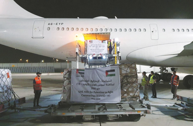 A flight from Abu Dhabi lands at Ben-Gurion Airport in May. (photo credit: ISRAEL AIRPORT AUTHORITY)