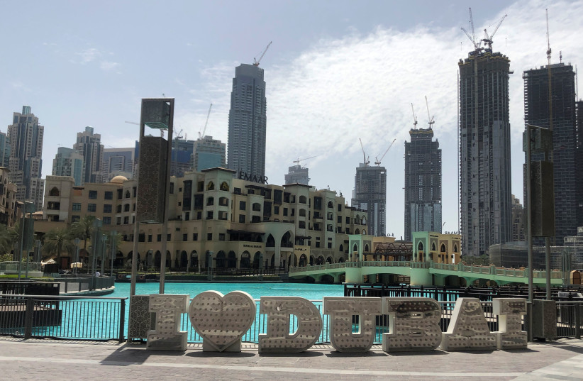 General view of the exterior of the Dubai mall, May 3, 2020. (photo credit: REUTERS/ABDEL HADI RAMAHI)