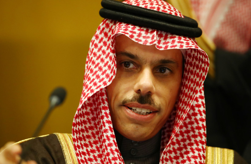 Saudi Foreign Minister Faisal Bin Farhan al-Saud attends the Conference on Disarmament at the United Nations in Geneva, Switzerland, February 24, 2020. (photo credit: REUTERS)
