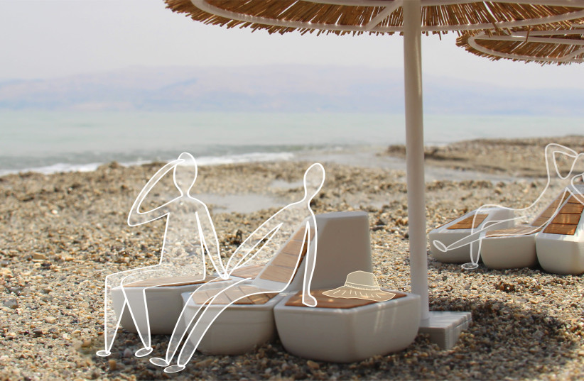 ReSalt, created by Hadas Cohen, uses salt waste in an innovative way to create ecological benches that can be used to promote eco-tourism around the Dead Sea. Cohen is a graduate student of the Holon Institute of Technology. (photo credit: Courtesy)