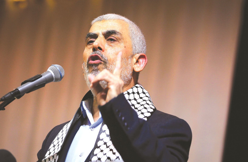 YAHYA SINWAR, the leader of Hamas in Gaza, has proven more than once he is pragmatic and is willing to deal with Israel.  (photo credit: ABED RAHIM KHATIB/FLASH90)
