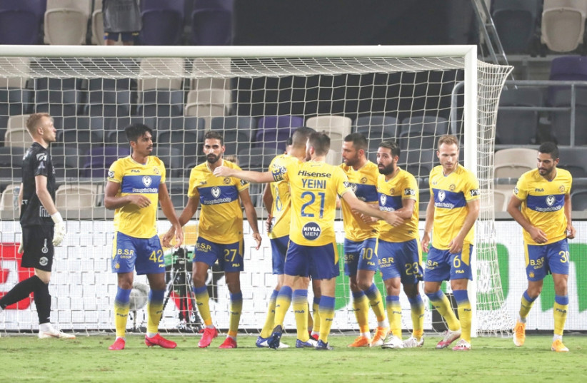 MACCABI TEL AVIV is coming off an impressive victory over Dinamo Brest in Champions League qualification, but the upcoming two-legged duel with Red Bull Salzburg presents a much more difficult challenge, with a trip to group stage on the line. (photo credit: REUTERS)