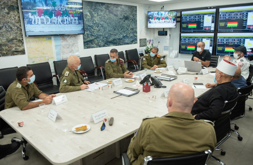 Lt.-Gen. Aviv Kochavi at Daliet El Carmel (photo credit: IDF SPOKESPERSON'S UNIT)