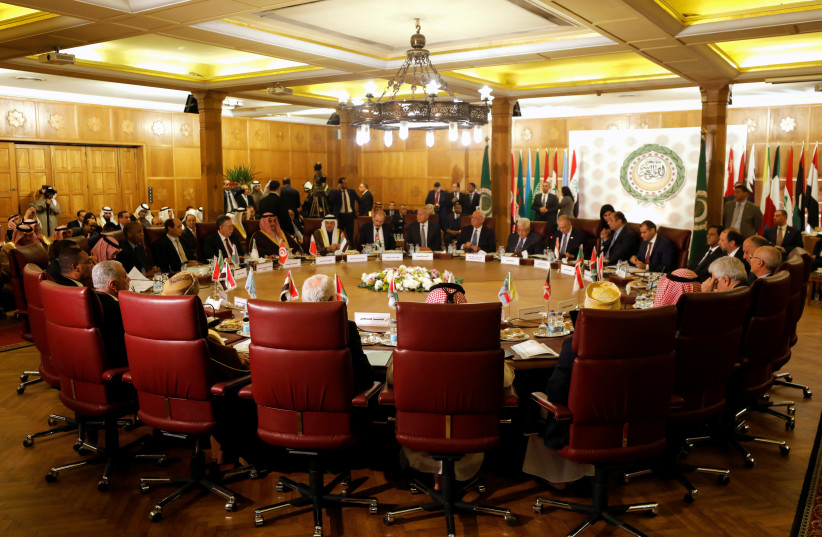 The Arab League’s foreign ministers meet in Cairo February 1 after US President Donald Trump announced his Middle East peace plan (photo credit: REUTERS)