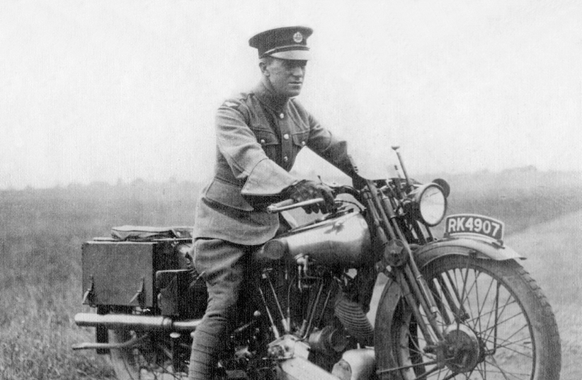 T.E. Lawrence on his Brough Superior in 1925 or 1926 (photo credit: Wikimedia Commons)