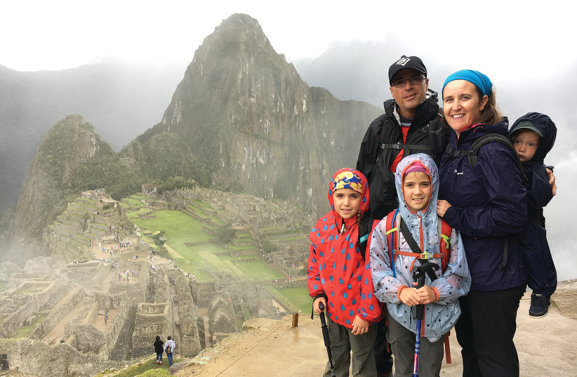 THE FAMILY at Peru’s Machu Picchu, the 15th-century Inca citadel (photo credit: Courtesy)