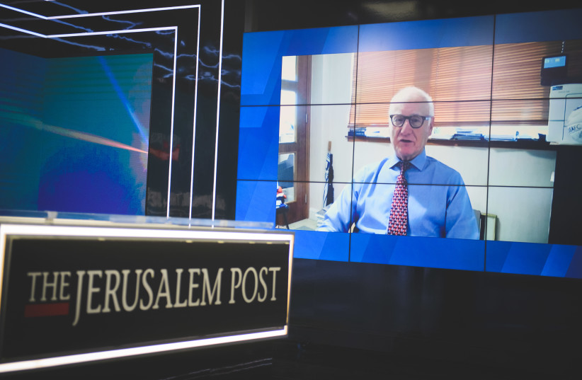 Chelsea Football Club chairman Bruce Buck is seen addressing The Jerusalem Post Annual Conference. (photo credit: LIOR LEV)