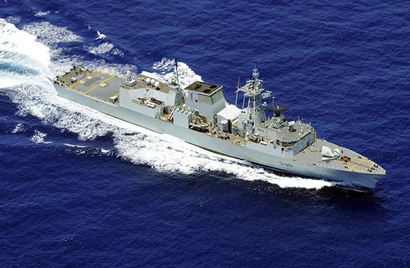 The Canadian naval frigate HMCS Winnipeg is seen in an undated file photo. NATO forces foiled an attack by Somali pirates on a Norwegian oil tanker, and briefly detained seven gunmen after hunting them down under cover of darkness, NATO officials said April 19, 2009.  (photo credit: REUTERS)