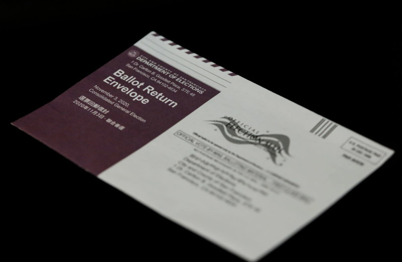 US election mail-in voting ballot (illustrative) (photo credit: MARC ISRAEL SELLEM)