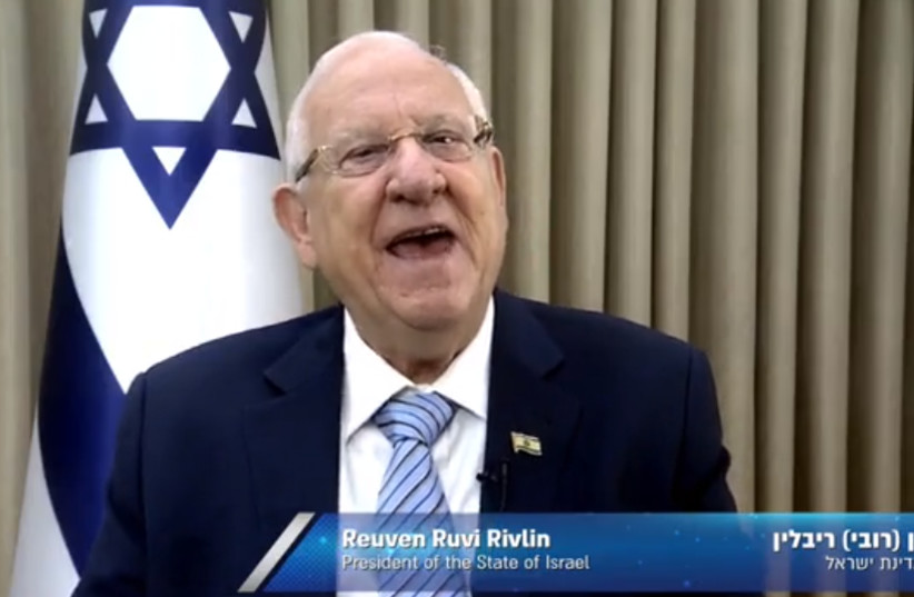 President Reuven Rivlin at the 38th World Zionist Congress (photo credit: screenshot)