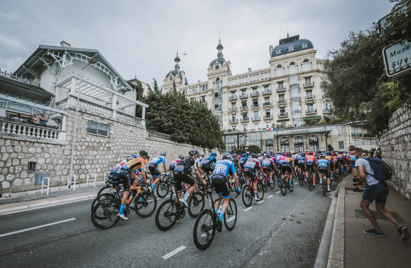 Team Israel Start-up Nation at the 2020 Tour de France.  (photo credit: NOA ARNON)