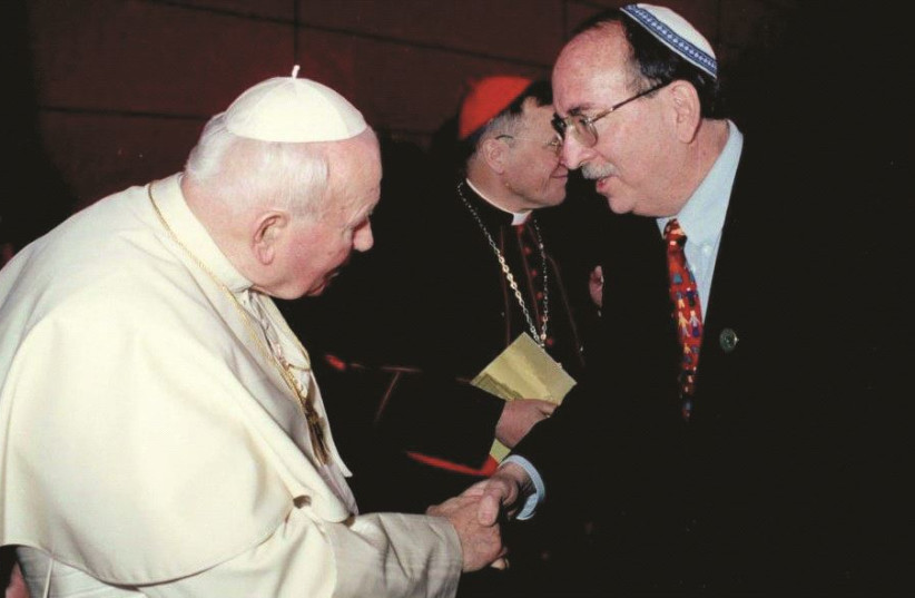 Rabbi Ron Kronish with Pope John Paul II (credit: Courtesy)