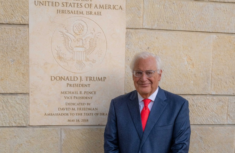 Ambassador David Friedman at the US Embassy in Jerusalem (photo credit: JERIES MANSOUR/U.S. EMBASSY JERUSALEM)