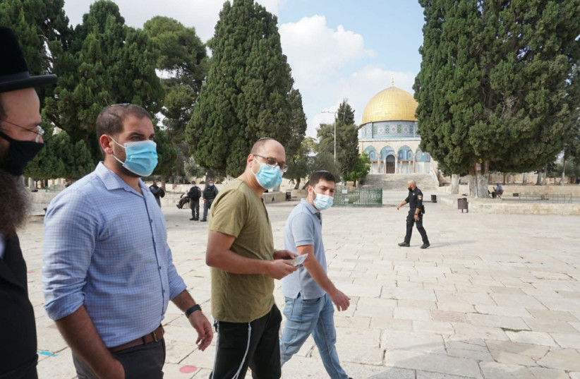 Yishay Merling visits the Temple Mount. (photo credit: HAIM KROIZER/JOINT HEADQUARTERS OF TEMPLE MOUNT ORGANIZATIONS)