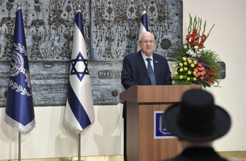 President Reuven Rivlin during his opening remarks, Nov. 9, 2020.  (photo credit: KOBY GIDEON/GPO)